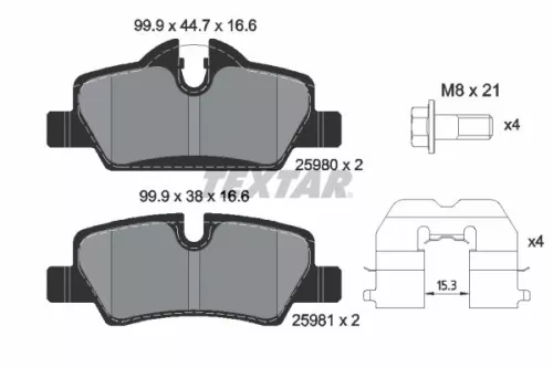 TEXTAR Brake Pad Set, disc brake (2598001)