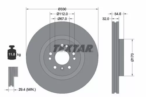 TEXTAR Brake Disc (92150605)