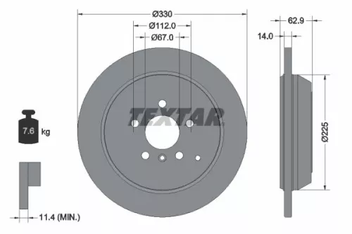 TEXTAR Brake Disc (92150803)