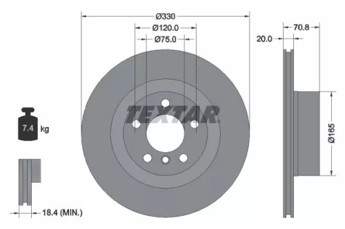 TEXTAR Brake Disc (92256303)