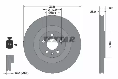TEXTAR Brake Disc (92290405)