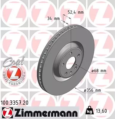 ZIMMERMANN Brake Disc (100.3357.20)