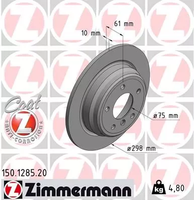 ZIMMERMANN Brake Disc (150.1285.20)