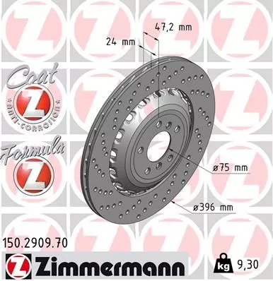 ZIMMERMANN Brake Disc (150.2909.70)