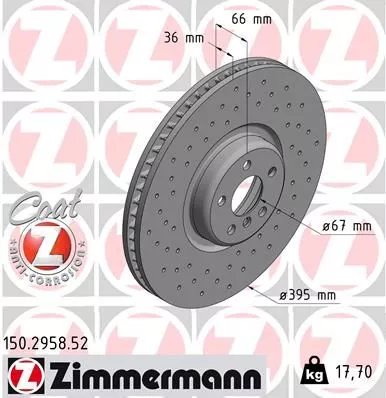 ZIMMERMANN Brake Disc (150.2958.52)