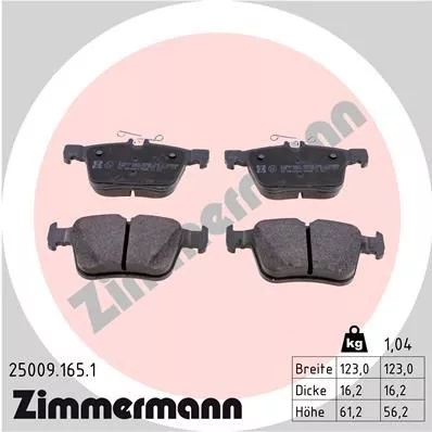 ZIMMERMANN Brake Pad Set, disc brake (25009.165.1)