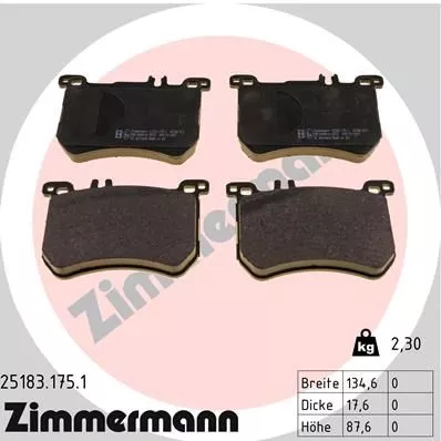 ZIMMERMANN Brake Pad Set, disc brake (25183.175.1)