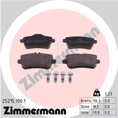 ZIMMERMANN Brake Pad Set, disc brake (25215.190.1)