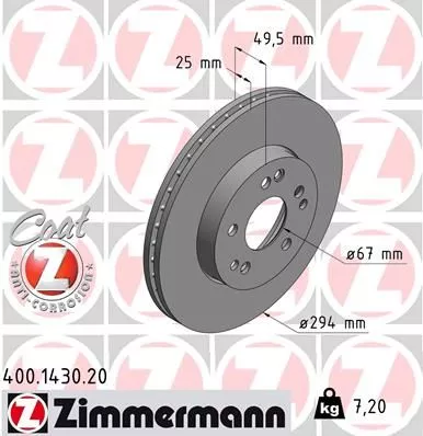 ZIMMERMANN Brake Disc (400.1430.20)