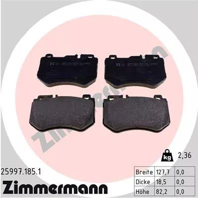 ZIMMERMANN Brake Pad Set, disc brake (25997.185.1)