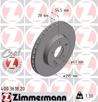 ZIMMERMANN Brake Disc (400.3618.20)