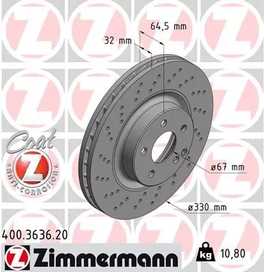 ZIMMERMANN Brake Disc (400.3636.20)