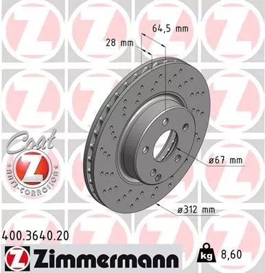 ZIMMERMANN Brake Disc (400.3640.20)