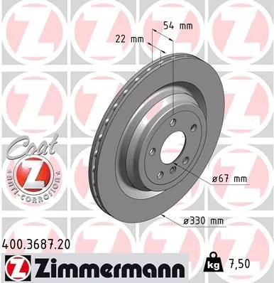 ZIMMERMANN Brake Disc (400.3687.20)