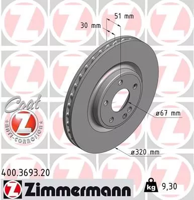 ZIMMERMANN Brake Disc (400.3693.20)