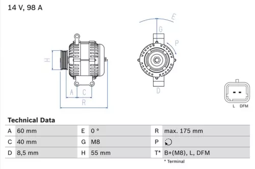 BOSCH Alternator (0986041850)