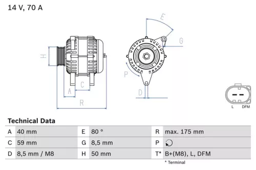 BOSCH Alternator (0986042620)