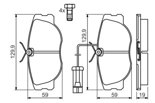 BOSCH Brake Pad Set, disc brake (0986460942)