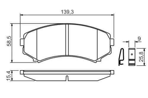 BOSCH Brake Pad Set, disc brake (0986424709)