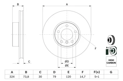 BOSCH Brake Disc (0986478024)