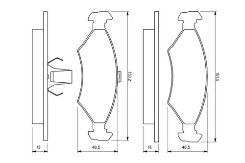 BOSCH Brake Pad Set, disc brake (0986424462)