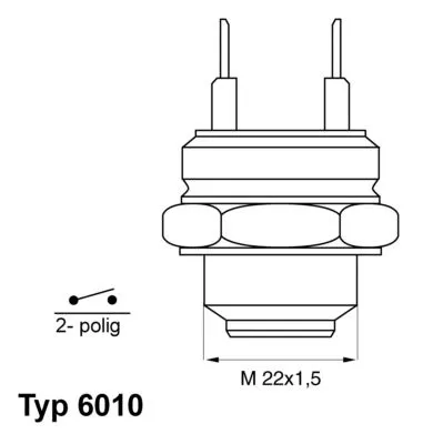 BorgWarner (Wahler) Temperature Switch, radiator fan (6010.92D)