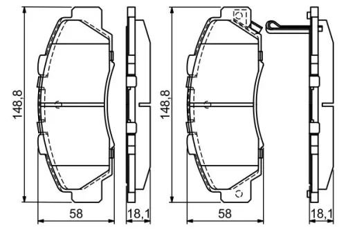 BOSCH Brake Pad Set, disc brake (0986461142)