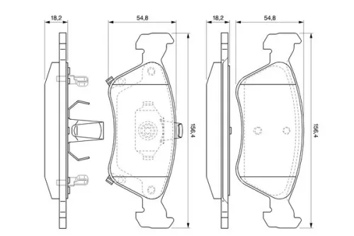 BOSCH Brake Pad Set, disc brake (0986424560)