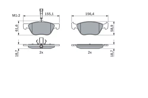 BOSCH Brake Pad Set, disc brake (0986494004)