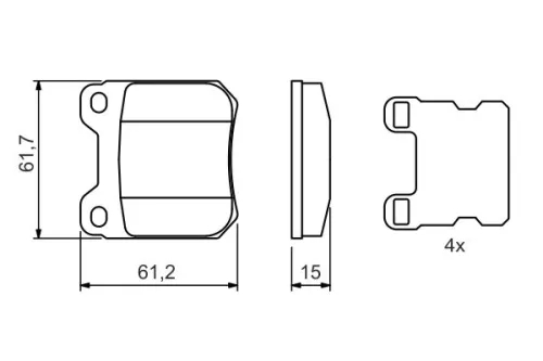BOSCH Brake Pad Set, disc brake (0986490500)