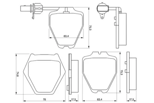BOSCH Brake Pad Set, disc brake (0986424690)
