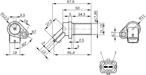 BOSCH Sensor, crankshaft pulse (0261210151)
