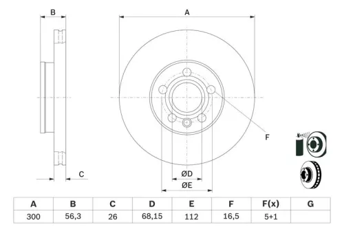 BOSCH Brake Disc (0986479037)