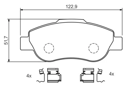 BOSCH Brake Pad Set, disc brake (0986424786)