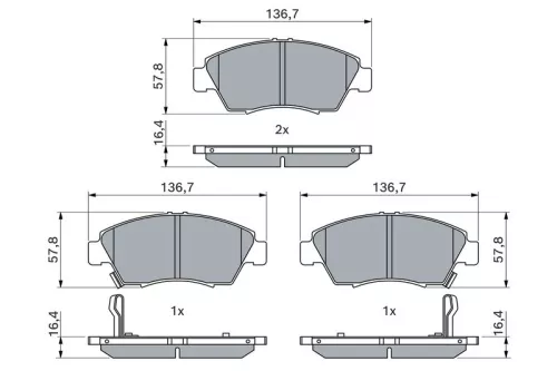 BOSCH Brake Pad Set, disc brake (0986461759)