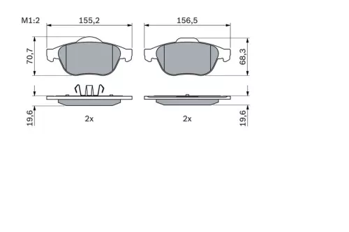 BOSCH Brake Pad Set, disc brake (0986494033)