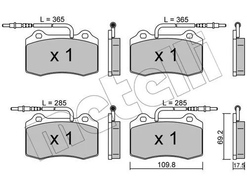 METELLI Brake Pad Set, disc brake (202-511)