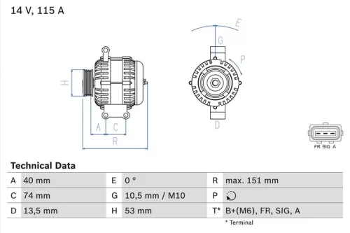BOSCH Alternator (0986049460)