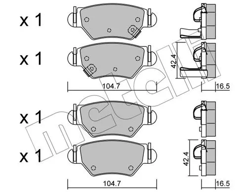 METELLI Brake Pad Set, disc brake (202-590)