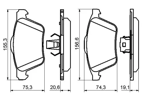 BOSCH Brake Pad Set, disc brake (0986494159)