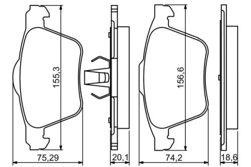 BOSCH Brake Pad Set, disc brake (0986494245)