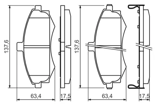 BOSCH Brake Pad Set, disc brake (0986424810)