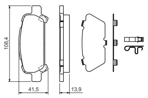 BOSCH Brake Pad Set, disc brake (0986424650)