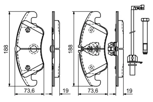 BOSCH Brake Pad Set, disc brake (0986494201)
