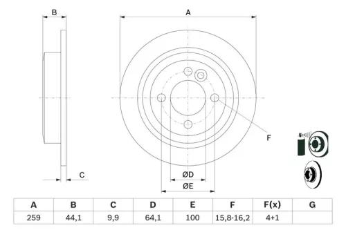 BOSCH Brake Disc (0986478601)