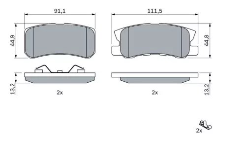BOSCH Brake Pad Set, disc brake (0986424717)