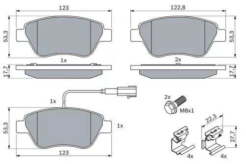 BOSCH Brake Pad Set, disc brake (0986494113)