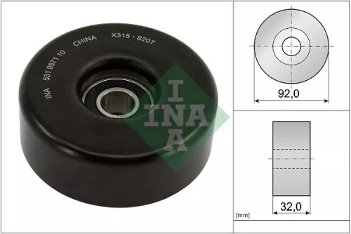 Schaeffler INA Tensioner Pulley, V-ribbed belt (531057110)