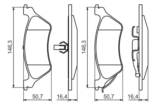 BOSCH Brake Pad Set, disc brake (0986424816)