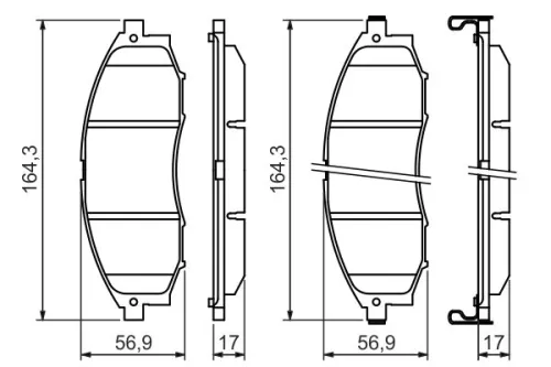 BOSCH Brake Pad Set, disc brake (0986494152)